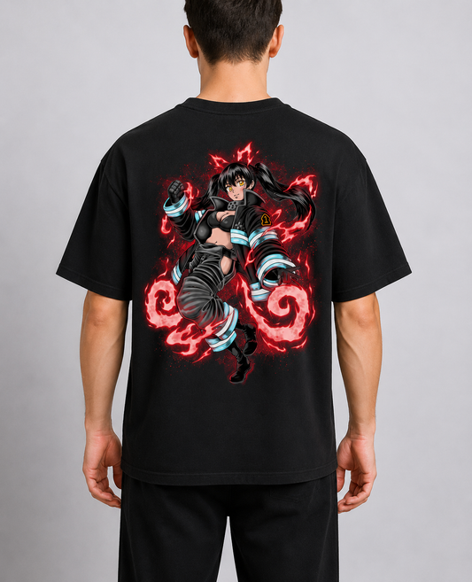 T-Shirt,Oversized,Anime,Fire Force,Tamaki Kotatsu