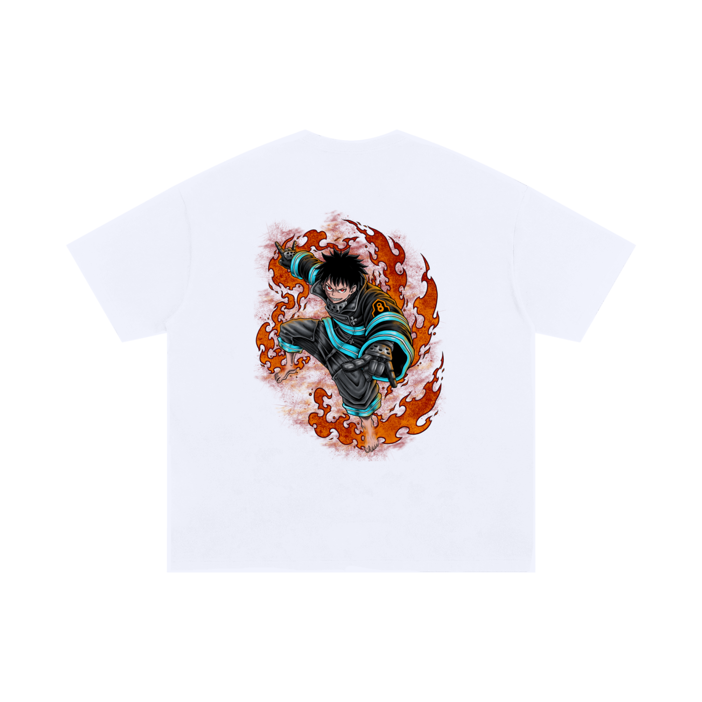 T-Shirt,Oversized,Anime,Fire Force,Shinra Kusakabe