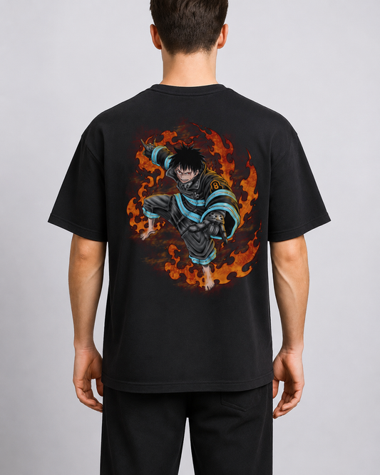 T-Shirt,Oversized,Anime,Fire Force,Shinra Kusakabe
