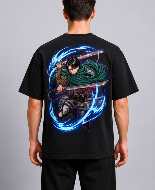 T-shirt,Oversized,Anime,Attack on Titan,Levi Ackerman